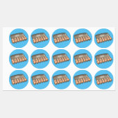 Eierkarton-Cartoon Etiketten (Blatt)