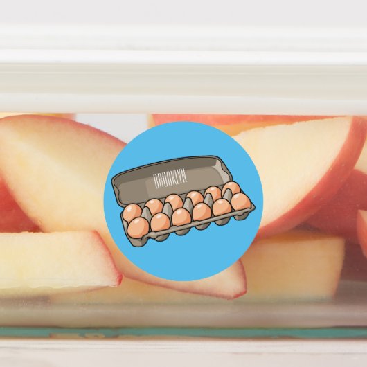 Eierkarton-Cartoon Etiketten (Befestigt)