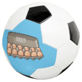Eierkarton-Cartoon Fußball (Dreiviertel)