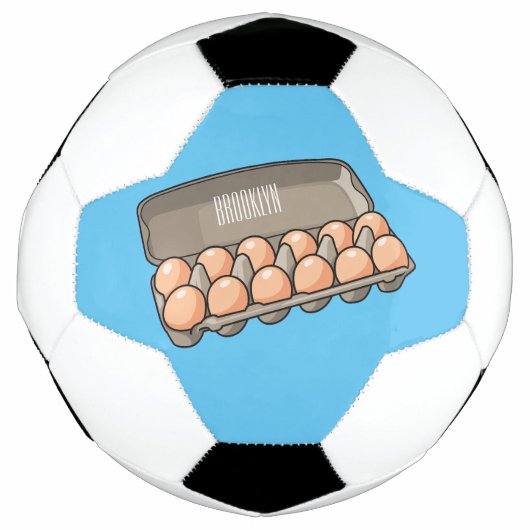 Eierkarton-Cartoon Fußball (Vorderseite)