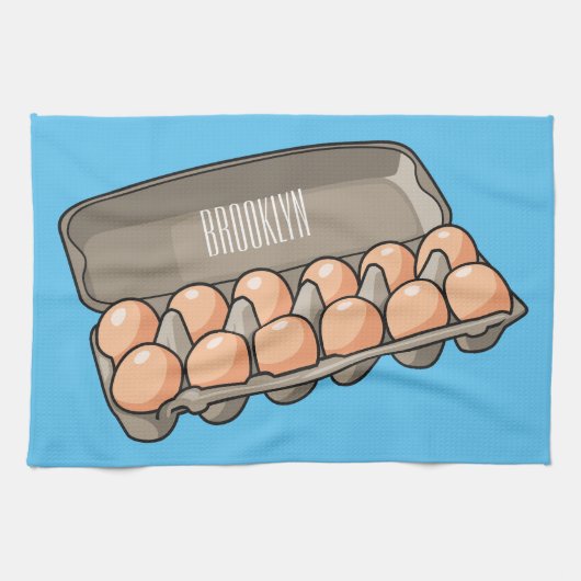 Eierkarton-Cartoon Geschirrtuch (Horizontal)
