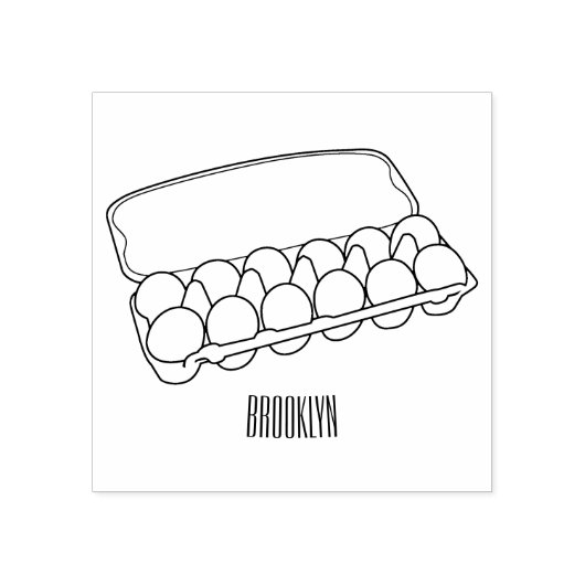 Eierkarton-Cartoon Gummistempel (Prägung)