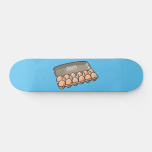 Eierkarton Cartoon-Illustration  Skateboard