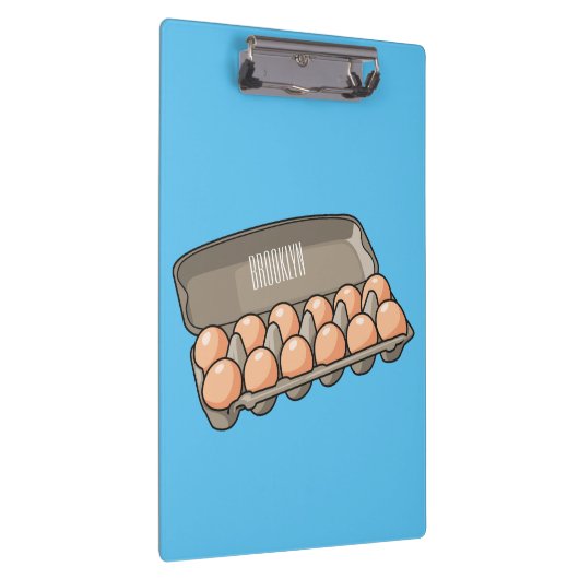Eierkarton-Cartoon Klemmbrett (Rechts)
