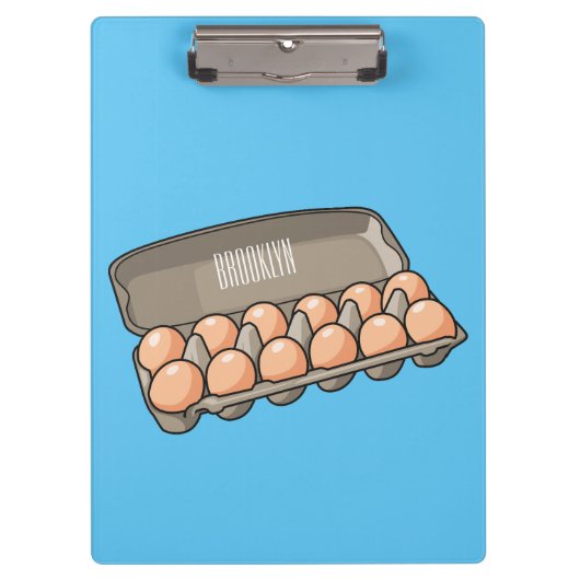Eierkarton-Cartoon Klemmbrett (Vorderseite)