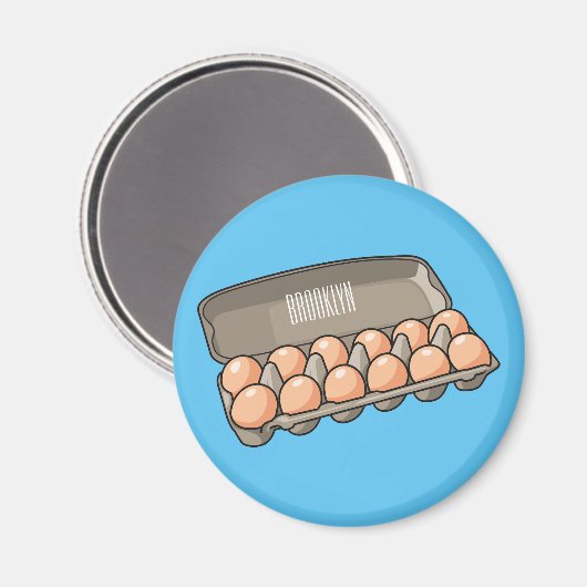 Eierkarton-Cartoon Magnet (Vorderseite/Rückseite)