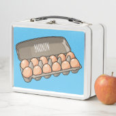 Eierkarton-Cartoon Metall Brotdose (Beispiel)