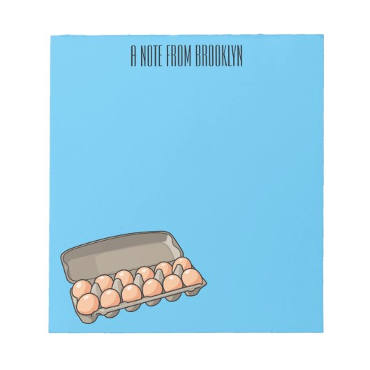 Eierkarton-Cartoon Notizblock (Vorderseite)