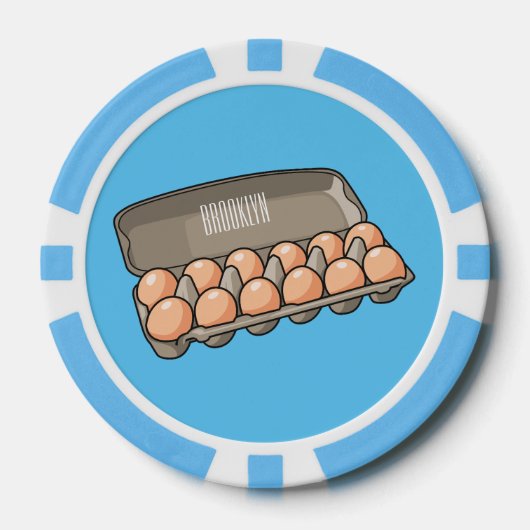 Eierkarton-Cartoon Pokerchips (Vorderseite)