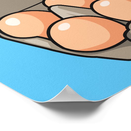 Eierkarton-Cartoon Poster (Ecke)