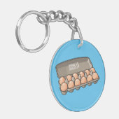 Eierkarton-Cartoon Schlüsselanhänger (Vorderseite links)