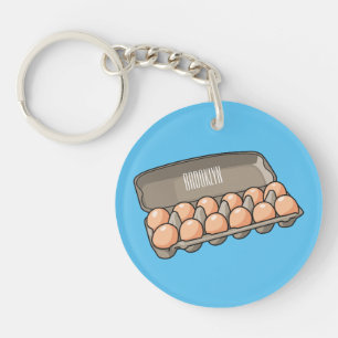 Eierkarton-Cartoon Schlüsselanhänger