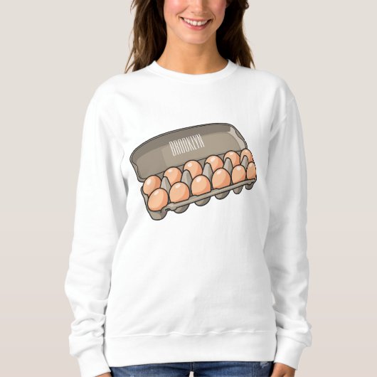 Eierkarton-Cartoon Sweatshirt (Vorderseite)