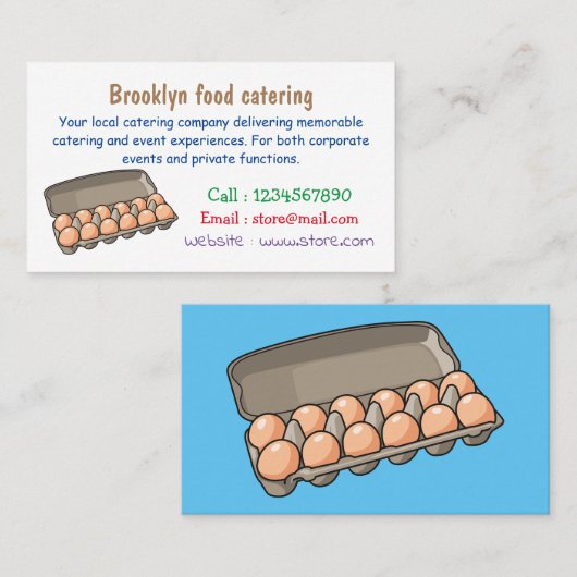 Eierkarton-Cartoon Visitenkarte (Vorne/Hinten)