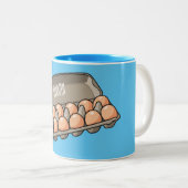 Eierkarton-Cartoon Zweifarbige Tasse (VorderseiteRechts)