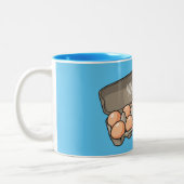 Eierkarton-Cartoon Zweifarbige Tasse (Links)