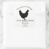 Eierkarton Etikett Eierbox anpassen Quadratischer Aufkleber (Tasche)