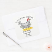 Eierkarton Etikett Eierschachtel frei anpassen Quadratischer Aufkleber (Umschlag)