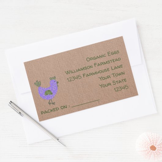 Eierkarton-Etikett Hühnerfarm | BAUER Rechteckiger Aufkleber (Umschlag)