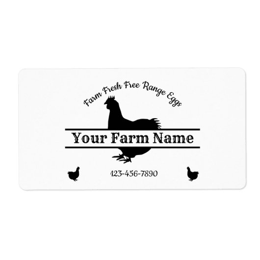 Eierkarton-Etikett Hühnerfarm Split Monogramm (Vorne)