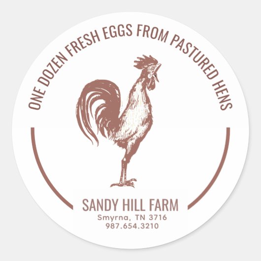 Eierkarton-Etikett Name der Haltungsfirma Slogan R Runder Aufkleber (Vorderseite)