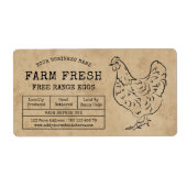 Eierkarton-Etikett Rustikale Hühnerillustration (Vorne)