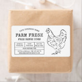 Eierkarton-Etikett Rustikale Hühnerillustration (Insitu)