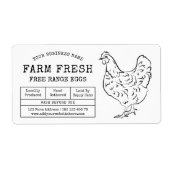 Eierkarton-Etikett Rustikale Hühnerillustration (Vorne)