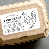 Eierkarton-Etikett Rustikale Hühnerillustration