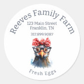 Eierkarton Funny Chicken Round Label Aufkleber (Vorderseite)