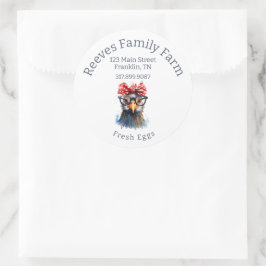 Eierkarton Funny Chicken Round Label Aufkleber