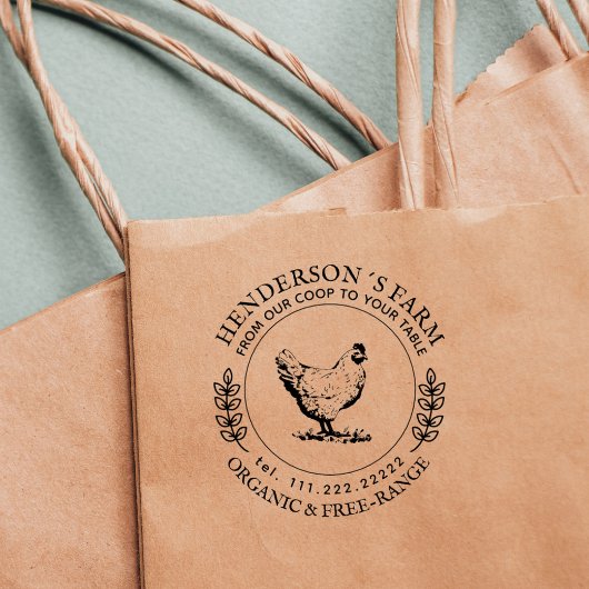 Eierkarton für Vintage Hühnerfamilien Gummistempel