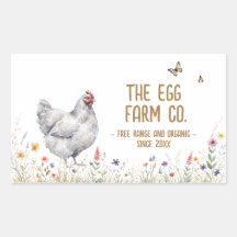 Eierkarton-Label Farm Frische Eier Wasserfarben-He