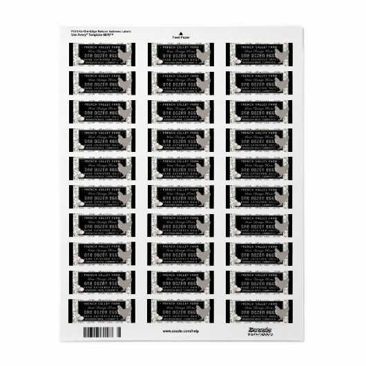 Eierkarton Rücksendeadresse Größe Hühner und Eier (Vorne)