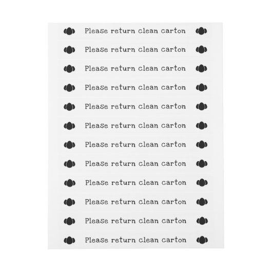 Eierkarton-Siegel temperfest Wraparound-Etikett (Bogen)