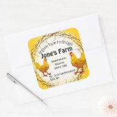 Eierkastenbetrieb Quadratischer Aufkleber (Umschlag)