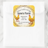 Eierkastenbetrieb Quadratischer Aufkleber (Tasche)