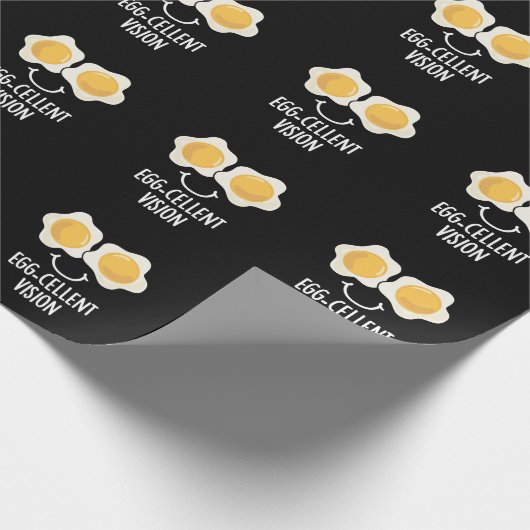 Eierkeller Vision Funny Egg Pun Dark BG Geschenkpapier (Ecke)