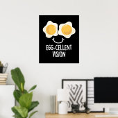 Eierkeller Vision Funny Egg Pun Dark BG Poster (Heimbüro)