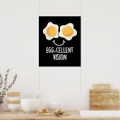 Eierkeller Vision Funny Egg Pun Dark BG Poster (Küche)
