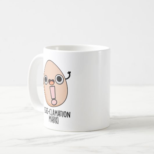 Eierklamation Mark Funny Egg Pun Kaffeetasse (Vorderseite Links)