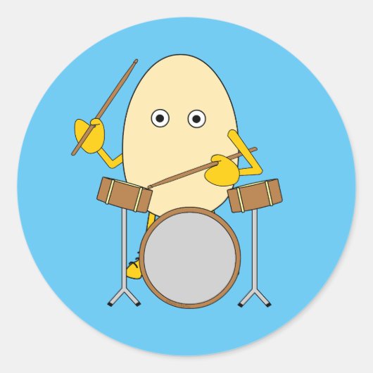 Eierkopfdrummer runder aufkleber (Vorderseite)