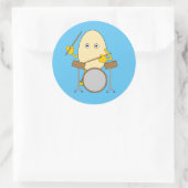 Eierkopfdrummer runder aufkleber (Tasche)