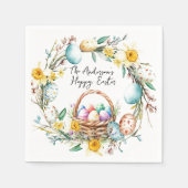 Eierkorb mit dekorativen Eiern I Blumenoster Serviette (Vorderseite)