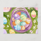 Eierkörbchen | Frühlingspastel Feiertagspostkarte (Vorderseite)