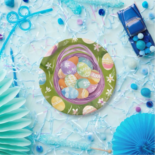 Eierkörbchen | Frühlingspastel Pappteller (Party)