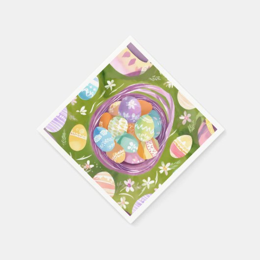 Eierkörbchen | Frühlingspastel Serviette (Ecke)