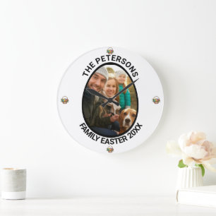 Eierkörbe für personalisierte Osterfamilien - Foto Große Wanduhr