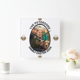 Eierkörbe für personalisierte Osterfamilien - Foto Quadratische Wanduhr