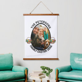 Eierkörbe für personalisierte Osterfamilien - Foto Wandteppich Mit Holzrahmen